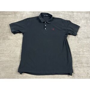 Devon & Jones Shirt Mens XL Black Short Sleee Polo Pima Cotton Casual‎
